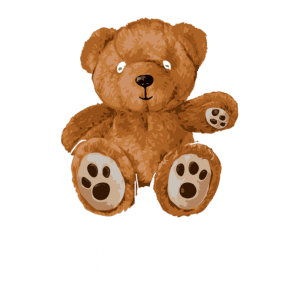 Ursinho de pelúcia marrom sorridente com patas escuras, acompanhado da frase "WARNING: cuteness overload" em um fundo verde. Ideal para transmitir fofura e diversão.