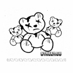 Design de streetwear com ursos de pelúcia expressando tristeza, acompanhado de textos sobre superação e reflexões. Ideal para moda urbana com temática emocional.