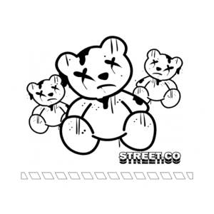 Design de streetwear com ursos de pelúcia expressando tristeza, acompanhado de textos sobre superação e reflexões. Ideal para moda urbana com temática emocional.