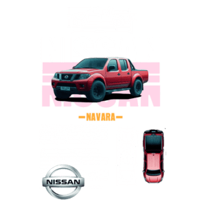 Imagem do Nissan Navara 2005, parte da segunda geração produzida de 2004 a 2015, destacando seu design robusto, capacidades off-road e espaço de carga versátil. Inclui especificações técnicas e uma comparação visual do modelo.