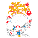 King Bob-omb com uma coroa, segurando uma bomba, acompanhado de Mario em uma cena de ação colorida e dinâmica. Ideal para fãs de jogos clássicos da Nintendo.