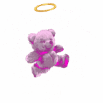 Urso de pelúcia rosa com mensagem inspiradora "Nunca desista, nunca aceite menos do que o melhor", em um design vibrante e colorido. Ideal para produtos motivacionais ou decoração.