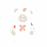 Ilustração de um urso de pelúcia com curativos e um cigarro na boca, acompanhada da mensagem "SAVE the WORLD" e "please fix your own problems". O design é uma crítica social e enfatiza a ideia de responsabilidade individual.