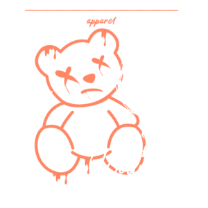 Imagem de um urso de pelúcia estilizado em arte urbana, com expressões de tristeza e felicidade, acompanhada da frase "Seja Você Mesmo". O design é voltado para moda streetwear, transmitindo uma mensagem de autenticidade e autoaceitação.