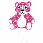 Ursinho estilizado em rosa com padrão de bandana, acompanhado da palavra "Street" em fonte impactante. Ideal para produtos infantis e moda urbana.