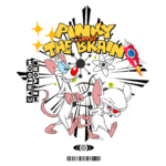 Imagem da série animada "Pinky e o Cérebro", exibida no Cartoon Network, mostrando os personagens principais Pinky, um rato otimista e divertido, e o Cérebro, um rato inteligente com planos de dominação mundial, cercados por elementos científicos e gráficos coloridos.