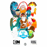 Ilustração colorida com personagens icônicos de desenhos animados do Cartoon Network, incluindo Scooby-Doo, piratas e monstros, mostrando uma variedade de expressões e estilos. Ideal para fãs de animações clássicas e cultura pop.