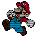 Imagem do personagem Mario, famoso protagonista dos jogos da Nintendo, vestindo um macacão azul e camiseta vermelha, enquanto corre com um sorriso no rosto.