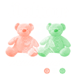 Imagem com três ursos de pelúcia em tons de vermelho, branco e verde, acompanhada da palavra "Culture" em destaque. Design moderno e colorido, ideal para representar diversidade e criatividade cultural.