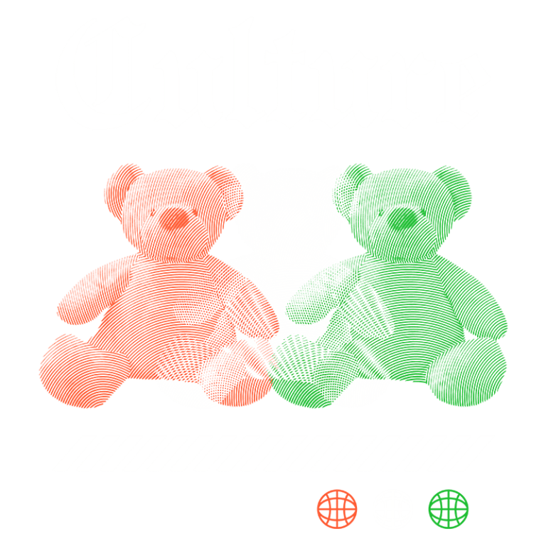 Imagem com três ursos de pelúcia em tons de vermelho, branco e verde, acompanhada da palavra "Culture" em destaque. Design moderno e colorido, ideal para representar diversidade e criatividade cultural.
