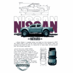 Imagem do Nissan Navara 2005, um popular modelo de caminhonete da Nissan, destacando suas dimensões, design robusto e capacidades off-road. Inclui informações sobre a segunda geração do veículo, produzida de 2004 a 2015, e suas melhorias em conforto e desempenho.