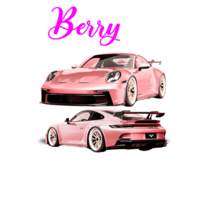 Imagem do Porsche 911 GT3 RS em um tom rosa brilhante, destacando seu design esportivo e elegante, com rodas distintas e uma aerodinâmica sofisticada. Texto informativo ressalta a busca por performance ideal e a evolução constante da marca. Ideal para entusiastas de automóveis e fãs da Porsche.