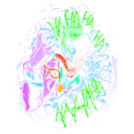 Ilustração vibrante do Coringa, personagem icônico dos quadrinhos, com cores intensas e traços expressivos, destacando seu sorriso característico e postura ameaçadora. A arte representa a essência caótica e divertida do vilão.