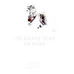 Imagem artística do Coringa segurando uma carta, com a frase "Estou ciente de que sou raro" em destaque. O design apresenta cores vibrantes e um estilo gráfico impactante, ideal para inspirações motivacionais.