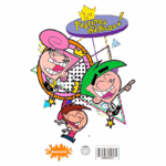 Capa da série animada "Los Padrinos Mágicos", mostrando os personagens principais, Timmy Turner, Cosmo e Wanda, em um design colorido e divertido, com o logotipo da Nickelodeon.