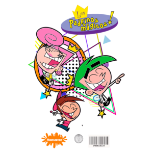 Capa da série animada "Los Padrinos Mágicos", mostrando os personagens principais, Timmy Turner, Cosmo e Wanda, em um design colorido e divertido, com o logotipo da Nickelodeon.