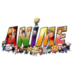 Imagem colorida com a palavra "ANIME" em letras grandes, acompanhada de diversos personagens animados conhecidos de séries de anime populares, representando a diversidade e a cultura do gênero.