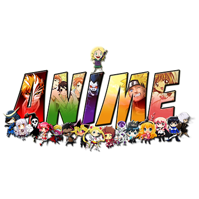 Imagem colorida com a palavra "ANIME" em letras grandes, acompanhada de diversos personagens animados conhecidos de séries de anime populares, representando a diversidade e a cultura do gênero.