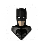 Imagem de um super-herói estilizado, inspirado no Batman, com um traje preto e detalhe do logo do morcego. O fundo apresentando um efeito de pinceladas em verde oferece um contraste marcante. Ideal para artigos sobre quadrinhos, cultura pop ou super-heróis.