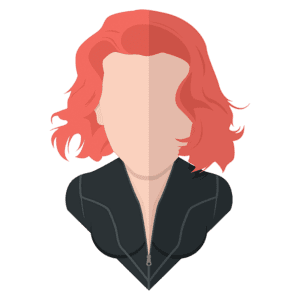 Ilustração de uma mulher com cabelo curto e ondulado, de cor rosa, vestindo uma jaqueta preta. Estilo artístico minimalista, com fundo verde.