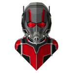 Ilustração digital de um super-herói com traje vermelho e detalhes cinza, usando um capacete com visor escuro e máscara de oxigênio. O design destaca elementos futuristas e é inspirado em personagens de quadrinhos.