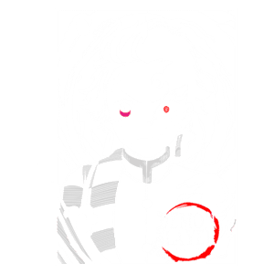 Imagem do personagem principal de Demon Slayer, com cabelo desgrenhado e olhos distintos, um vermelho e um rosa, cercado por um fundo dinâmico. O título "DEMON SLAYER" aparece em destaque na parte inferior.