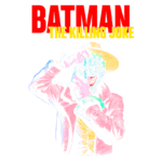 Capa da graphic novel "The Killing Joke" com imagem vibrante do Coringa, um dos vilões mais icônicos da DC Comics, segurando uma pistola e sorrindo de maneira sinistra, em um fundo colorido e estilizado.