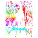 Imagem abstrata com cores vibrantes em um padrão psicodélico. Formas e contornos indistintos criam uma composição visual única, explorando contrastes de vermelho, verde, azul e roxo. Ideal para design contemporâneo e arte digital.