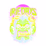 Imagem de um design gráfico vibrante com um rosto de macaco verde, com fumaça saindo da boca. O texto em destaque "IRIE DAYS" está em letras grandes e estilizadas na parte superior. O background é colorido com tons de roxo e rosa, conferindo um estilo psicodélico e divertido. Ideal para representar eventos ou produtos relacionados à cultura reggae e festivais.