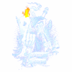 Imagem de uma figura esquelética vestida com um capuz, segurando uma carta de baralho em chamas e uma bebida. O design inclui elementos de jogos, com a frase "Game Over" em um banner na parte inferior, evocando uma temática intensa e sombria. Ideal para fãs de arte alternativa e cultura de jogos.