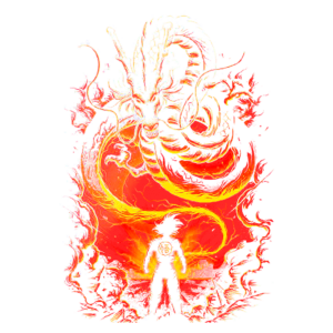 Ilustração vibrante de uma figura humana em silhueta rodeada por elementos flamejantes e padrões complexos, simbolizando energia e poder. O fundo apresenta cores quentes predominantes, como vermelho e amarelo, criando um efeito impressionante e dinâmico.