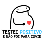 Ilustração de um personagem cartunesco segurando um coração, acompanhado do texto "Testei positivo e não foi para COVID". A imagem transmite uma mensagem leve e humorística sobre testes positivos que não estão relacionados à pandemia. Ideal para postagens sobre saúde e bem-estar.