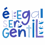 Imagem colorida com a frase "É legal ser gentil" em diferentes estilos de letras e padrões, destacando a importância da gentileza.