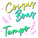 Texto em estilo tipográfico colorido com as palavras "Coisas Boas Levam Tempo", decorado com elementos gráficos como folhas e pontos. Ideal para transmitir uma mensagem positiva e inspiradora sobre a importância da paciência e do tempo para alcançar objetivos.