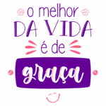 Texto artístico em português com a frase "o melhor da vida é de graça", destacando a importância de valorizar as coisas simples e gratuitas da vida. Ideal para inspirar positividade e gratidão.