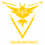 Logotipo do Team Instinct, um dos times do jogo Pokémon GO, apresentando um design em amarelo com um raio e uma ave estilizada.