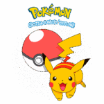 Imagem do Pikachu, personagem icônico da franquia Pokémon, ao lado de uma Pokébola, com o texto "Pokémon" e a frase "Gotta catch 'em all!" em destaque, representando a busca por capturar todas as criaturas da série.