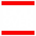 Texto em destaque com a frase "Deus Acima de Tudo", em letras grandes e brancas, sobre um fundo vermelho. Ideal para transmitir uma mensagem de fé e espiritualidade.