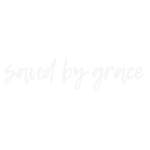 Texto em estilo caligráfico com a frase "salvo pela graça" em fundo verde. Ideal para temas de fé e espiritualidade.