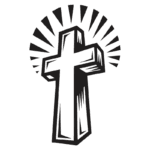 Imagem de uma cruz estilizada com raios de luz ao fundo, simbolizando a fé e a espiritualidade. Ideal para temas religiosos e de reflexão.