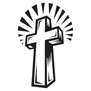Imagem de uma cruz estilizada com raios de luz ao fundo, simbolizando a fé e a espiritualidade. Ideal para temas religiosos e de reflexão.