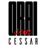 Logotipo da marca "Oral sem Cessar", destacando as palavras em letras grandes e negrito, com "sem" em vermelho, simbolizando um foco em comunicação e expressão oral contínua.