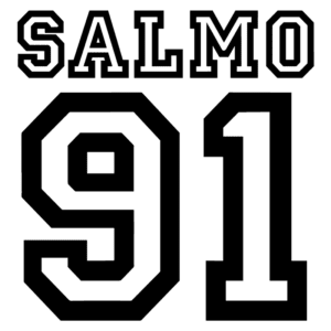 Texto em destaque "SALMO 91" com números em estilo gráfico, representando o Salmo bíblico que aborda proteção e segurança divina.