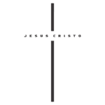 Cruz com a inscrição "Jesus Cristo" em letras maiúsculas, simbolizando a fé cristã e a importância da figura de Jesus no cristianismo.