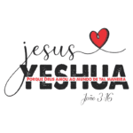 Texto artístico com a frase "Jesus Yeshua" e a citação bíblica "Porque Deus amou ao mundo de tal maneira" de João 3:16, destacando a importância do amor divino.