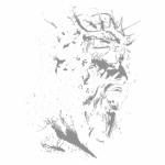 Ilustração com a frase "Foi por você", destacando um rosto expressivo que simboliza sacrifício e entrega. Ideal para reflexões sobre amor e redenção.