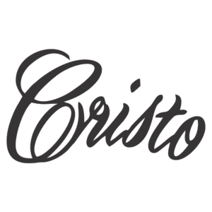 Texto em caligrafia estilizada da palavra "Cristo", representando a fé cristã e a espiritualidade.