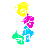 Ilustração colorida estilizada dos membros da banda The Beatles, destacando rostos em tons de amarelo, rosa e azul. Abaixo, o nome "The Beatles" em letras brancas. Ideal para fãs de música e cultura pop.