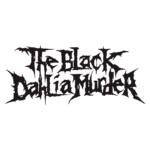 Logotipo da banda de metal The Black Dahlia Murder, caracterizado por uma fonte elaborada e sombria, com letras em estilo gótico e detalhes que remetem ao gênero musical.
