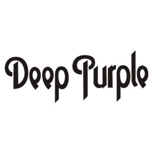 Logotipo da banda britânica Deep Purple em fonte estilizada, representando o rock clássico e a influência na música dos anos 70.